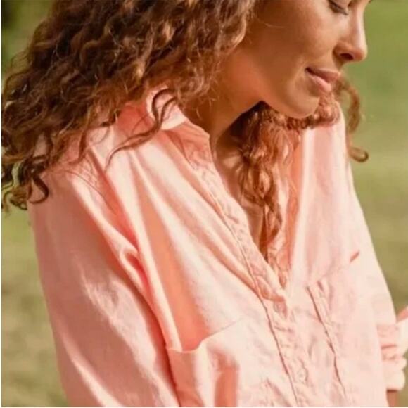 Frank & Eileen Ireland Performance Linen Playsuit Creamsicle Size XS One Piece - Picture 5 of 12